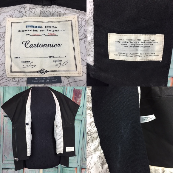 ANTHROPOLOGIE Cartonnier Melange Leather Jacket - Picture 8 of 8